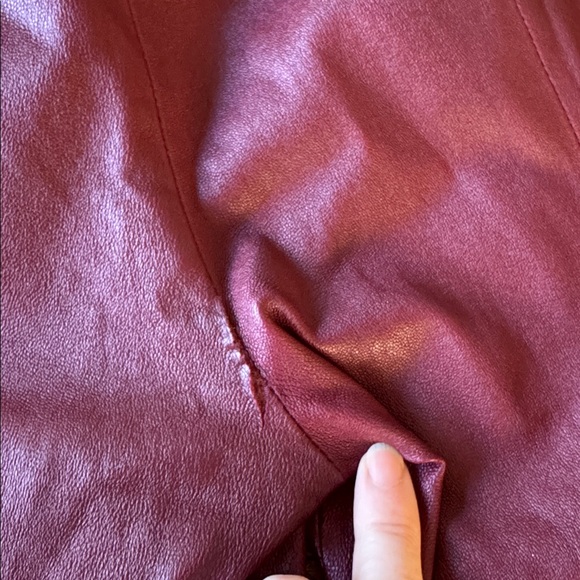 J. Crew Collection oxblood stretch leather pull on skinny pants size 10 - Picture 10 of 11